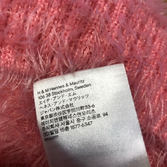 H&M DIVIDED Bubblegum Pink‎ Fuzzy “Original” Graphic Cozy Eyelash Sweater Size S - Picture 6 of 6